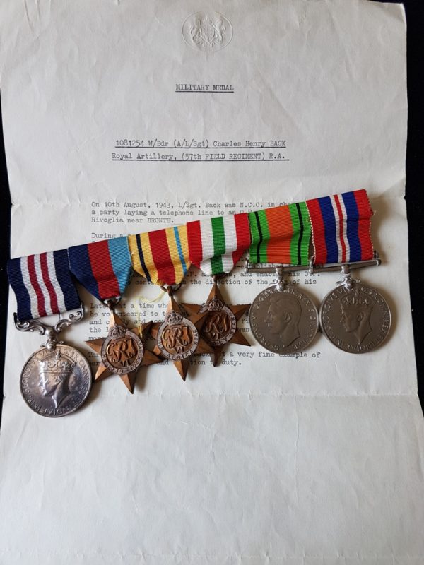 Sicily 1943 Battle of Mount Rivoglia Medal Group