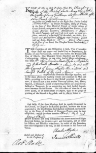 Marriage agreement 1786
