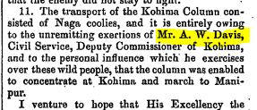 Major General Collett's Mention in Despatches