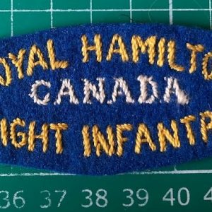 Royal Hamilton Light Infantry shoulder title badge