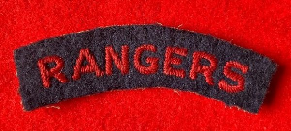WW1 Rangers Cloth Shoulder Title