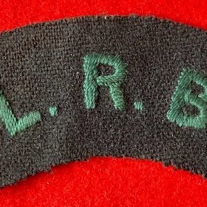 London Rifle Brigade L.R.B. cloth shoulder title