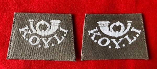 WW1 KOYLI Shoulder Title pair