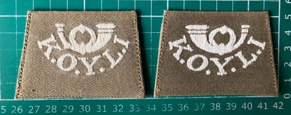 WW1 KOYLI Shoulder Title pair