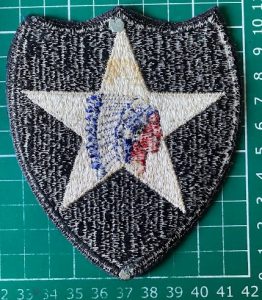 reverse of WW2 era US 2nd Infantry Division patch
