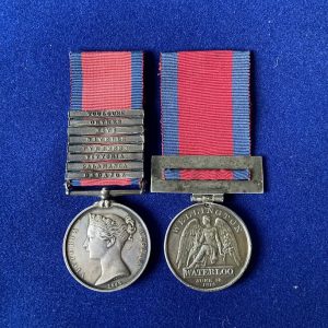 Peninsula War medal pair to Thomas McDermid 95th Regiment of Foot, Sharpe's Rifles