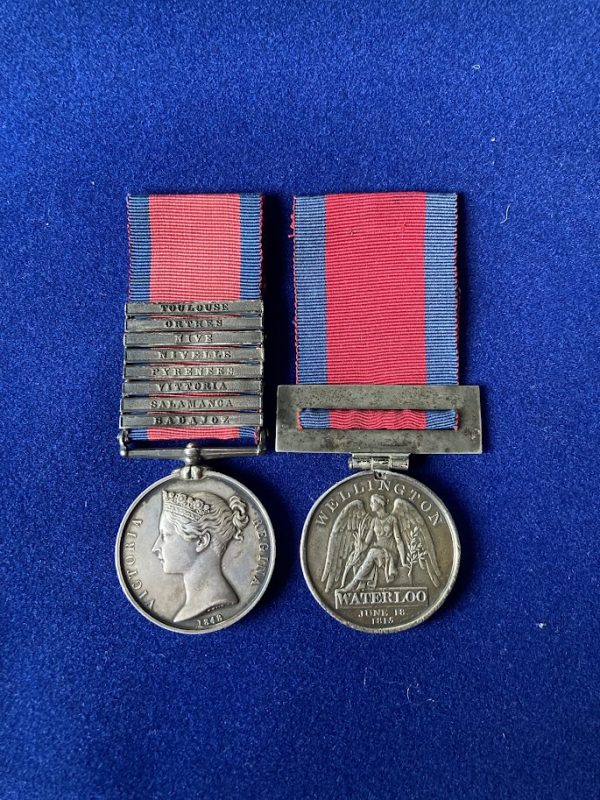 Peninsula War medal pair to Thomas McDermid 95th Regiment of Foot, Sharpe's Rifles