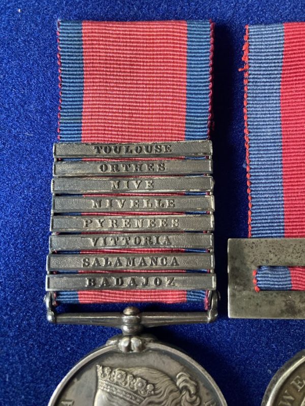 Peninsula War medal pair to Thomas McDermid 95th Regiment of Foot, Sharpe's Rifles