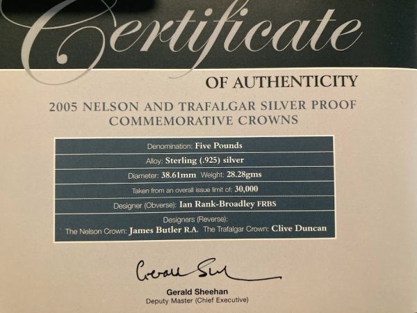 2005 Trafalgar Silver Proof Set