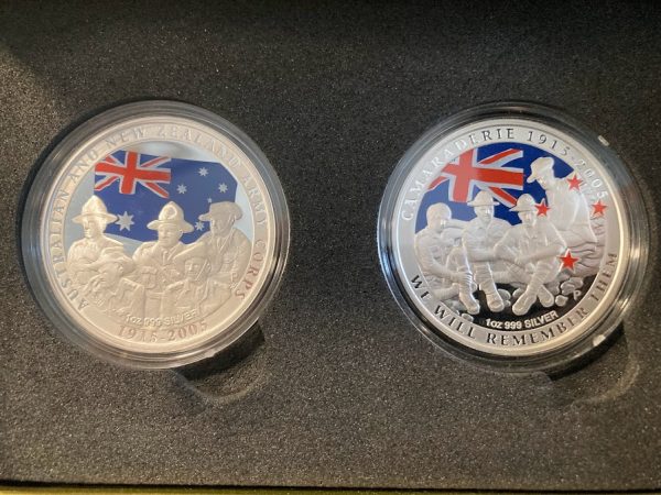 2005 ANZAC Silver Dollar Coin Proof Set
