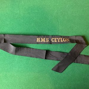 HMS Ceylon cap tally