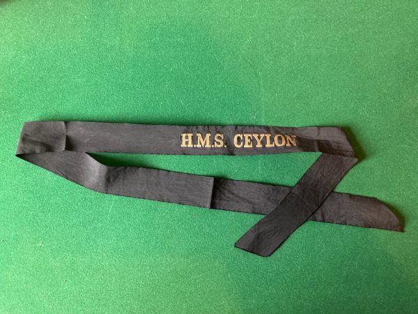 HMS Ceylon cap tally