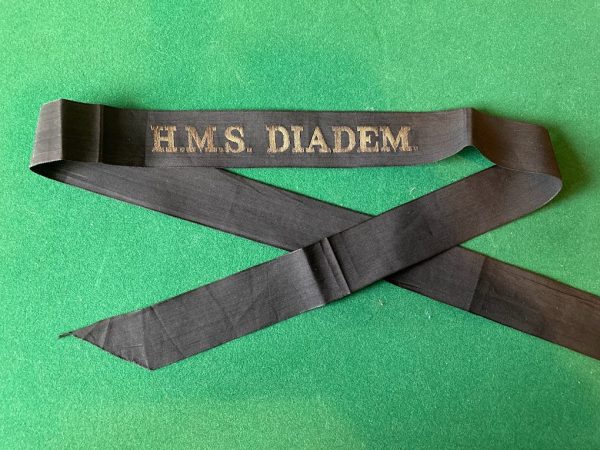 HMS DIADEM cap tally