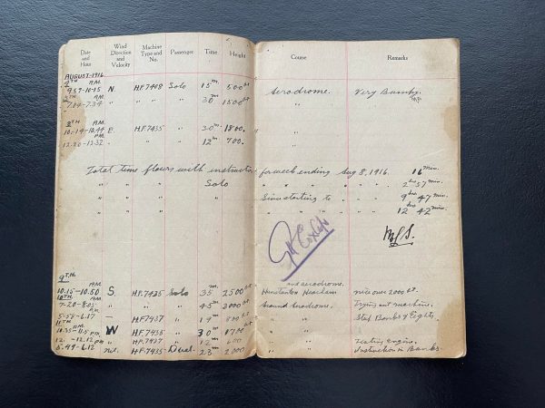 William Drummond Matheson pilots log book