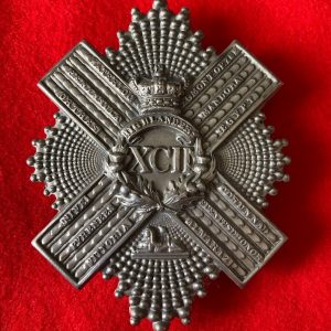 92nd Gordon Highlanders Cross Belt Badge