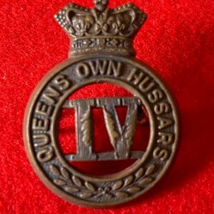Victorian 4th Queen's Own Hussars cap badge